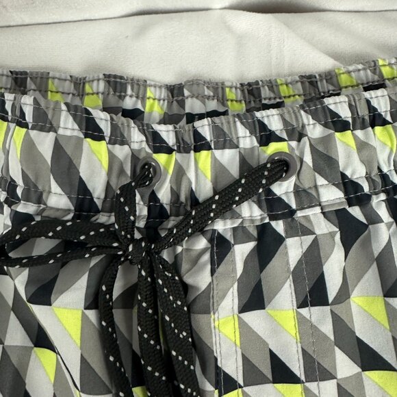 Laguna Swim Mens XL Volley Swim Trunks Geometric Print Drawstring Waist - Picture 4 of 13
